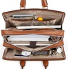 image:imageBOSTANTEN Women Genuine Leather Briefcase Tote Business Vintage Handbag 156 Laptop Shoulder Bag BrownAbeige