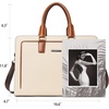 image:imageBOSTANTEN Women Genuine Leather Briefcase Tote Business Vintage Handbag 156 Laptop Shoulder Bag BrownAbeige
