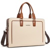 image:imageBOSTANTEN Women Genuine Leather Briefcase Tote Business Vintage Handbag 156 Laptop Shoulder Bag BrownAbeige
