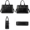 image:imageBOSTANTEN Women Genuine Leather Briefcase Tote Business Vintage Handbag 156 Laptop Shoulder Bag BrownAcrocodile Pattern Black
