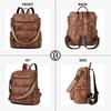 image:imageBOSTANTEN Womens Backpack Purse Leather Travel Backpack Fashion Designer Ladies Shoulder Bags with Wristlet1abrown
