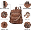 image:imageBOSTANTEN Womens Backpack Purse Leather Travel Backpack Fashion Designer Ladies Shoulder Bags with Wristlet1abrown
