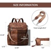 image:imageBOSTANTEN Womens Backpack Purse Leather Travel Backpack Fashion Designer Ladies Shoulder Bags with Wristlet1abrown