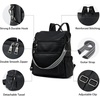 image:imageBOSTANTEN Womens Backpack Purse Leather Travel Backpack Fashion Designer Ladies Shoulder Bags with Wristlet1black