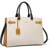 image:imageBOSTANTEN Briefcase for Women 156 Inch Genuine Leather Laptop Briefcase Shoulder Work Tote Bag PurseAbeige