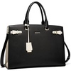image:imageBOSTANTEN Briefcase for Women 156 Inch Genuine Leather Laptop Briefcase Shoulder Work Tote Bag PurseBblack