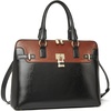 image:imageBOSTANTEN Briefcase for Women Leather 156 inch Laptop Shoulder Bag Office Work Crossbody HandbagKnew Black With Brown