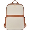 image:imageBOSTANTEN Genuine Leather 156 inch Laptop Backpack Purse for Women College Casual Backpack Travel Bag1dbeige With Brown
