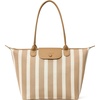 image:imageBOSTANTEN Large Tote Bags for Women Summer Beach Bag Travel Shoulder Handbag Lightweight Purses for Vacation Commute EverydayFlyknitkhaki and Beige Striped