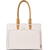 image:imageBOSTANTEN Leather Briefcase for Women Vintage 156 inch Laptop Bag for Women Business Tote Shoulder HandbagBeige