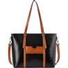 image:imageBOSTANTEN Leather Laptop Bag Work Tote for Women Shoulder Handbag Briefcase 156 inch Satchel Computer BagDblackbrown