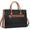 image:imageBOSTANTEN Leather Laptop Briefcase for Women Shoulder Bag 156 Inch Business Computer Work ToteAblack