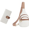 image:imageBOSTANTEN Small Sling Bag for Women Leather Crossbody Bags Fanny Pack Chest Bag for Travel Slim Wallet Women Leather RFID Blocking Credit Card Holder Bifold Thin Wallet