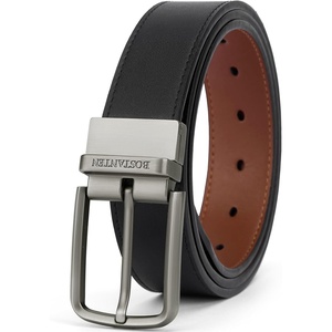 image:imageBOSTANTEN Belt Men Leather Reversible Belts for Men 1 38 for Casual Golf Dress Pants TwoinOne Belt Gift005gunblackBrown