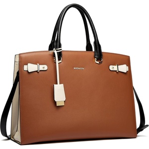 image:imageBOSTANTEN Briefcase for Women 156 Inch Genuine Leather Laptop Briefcase Shoulder Work Tote Bag PurseCbrown