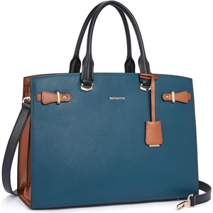 image:imageBOSTANTEN Briefcase for Women 156 Inch Genuine Leather Laptop Briefcase Shoulder Work Tote Bag PurseDblue