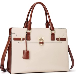 image:imageBOSTANTEN Briefcase for Women 156 inch Leather Laptop Bag Vintage Slim Lawyer Business Bag Stylish Work PurseAbeigebrown