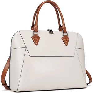 image:imageBOSTANTEN Briefcase for Women Leather 156 inch Laptop Shoulder Bag Office Work Crossbody HandbagAbeigebrown
