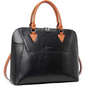 image:imageBOSTANTEN Briefcase for Women Leather 156 inch Laptop Shoulder Bag Office Work Crossbody HandbagBblackbrown
