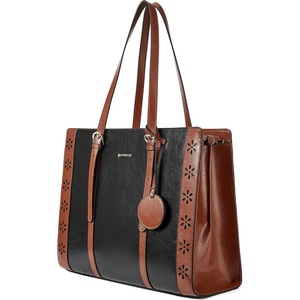 image:imageBOSTANTEN Laptop Bag for Women 156 inch Computer Leather Briefcase Vintage Work Tote HandbagBrownblack