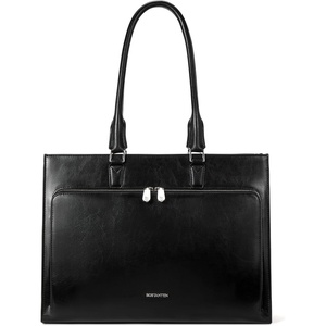 image:imageBOSTANTEN Leather Briefcase for Women Vintage 156 inch Laptop Bag for Women Business Tote Shoulder HandbagBlack