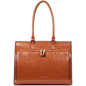 image:imageBOSTANTEN Leather Briefcase for Women Vintage 156 inch Laptop Bag for Women Business Tote Shoulder HandbagBrown