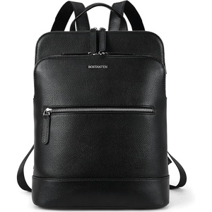 image:imageBOSTANTEN Leather Laptop Backpack for Women 156 inch Computer Bag Travel Work Daypack3black