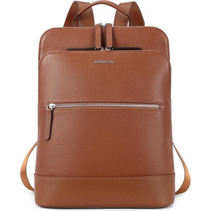 image:imageBOSTANTEN Leather Laptop Backpack for Women 156 inch Computer Bag Travel Work Daypack4brown