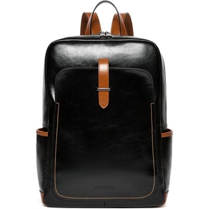 image:imageBOSTANTEN Leather Laptop Backpack for Women156 inch Computer Backpack Purse College Daypack Work Travel Bag BeigeWhiteBlack