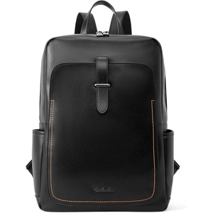 image:imageBOSTANTEN Leather Laptop Backpack for Women156 inch Computer Backpack Purse College Daypack Work Travel Bag BeigeWhitePlain Black