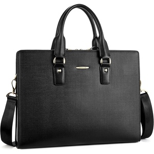 image:imageBOSTANTEN Leather Lawyers Briefcase Laptop Business Slim Bags for Men amp WomenBlack Medium