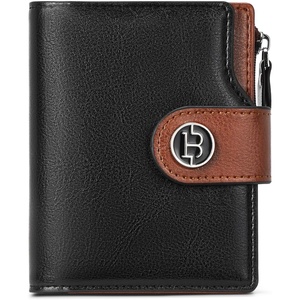 image:imageBOSTANTEN Leather Wallets for Women RFID Blocking Zipper Pocket Small Bifold Wallet Card Case Wine Red1BlackBeige