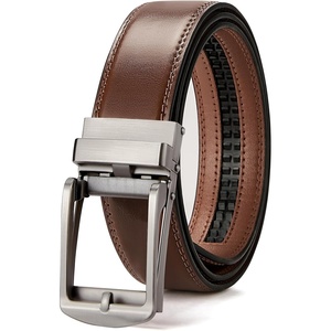image:imageBOSTANTEN Mens Belt Leather Ratchet 1 38 Belt For Men Gift Dress and Casual with Adjustable Buckle Trim to Fit001vintage Brown