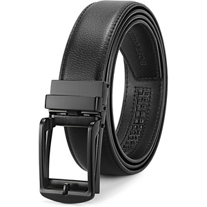 image:imageBOSTANTEN Mens Belt Leather Ratchet 1 38 Belt For Men Gift Dress and Casual with Adjustable Buckle Trim to Fit004matte Black  Smooth
