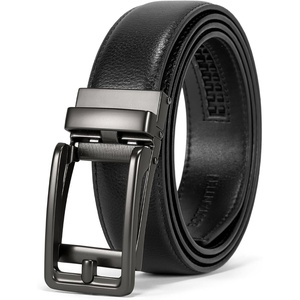 image:imageBOSTANTEN Mens Belt Leather Ratchet 1 38 Belt For Men Gift Dress and Casual with Adjustable Buckle Trim to Fit006black