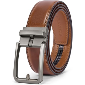 image:imageBOSTANTEN Mens Belt Leather Ratchet 1 38 Belt For Men Gift Dress and Casual with Adjustable Buckle Trim to Fit007dark Brown