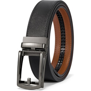 image:imageBOSTANTEN Mens Belt Leather Ratchet 1 38 Belt For Men Gift Dress and Casual with Adjustable Buckle Trim to Fit008black  Brown