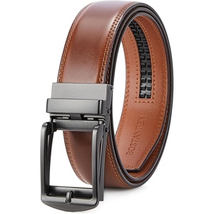 image:imageBOSTANTEN Mens Belt Leather Ratchet 1 38 Belt For Men Gift Dress and Casual with Adjustable Buckle Trim to Fit009dark Brown