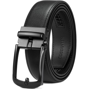image:imageBOSTANTEN Mens Belt Leather Ratchet 1 38 Belt For Men Gift Dress and Casual with Adjustable Buckle Trim to Fit011all Black