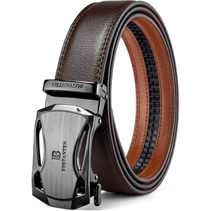image:imageBOSTANTEN Mens Belt Leather Ratchet Belt For Men Dress and Casual with Adjustable Buckle Trim to Fit001 Coffee
