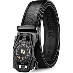 image:imageBOSTANTEN Mens Belt Leather Ratchet Belt For Men Dress and Casual with Adjustable Buckle Trim to Fit002black