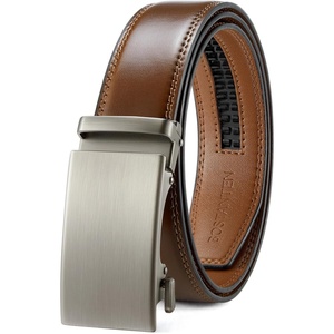 image:imageBOSTANTEN Mens Belt Leather Ratchet Belt For Men Dress and Casual with Adjustable Buckle Trim to Fit013  Vintage Brown