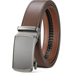 image:imageBOSTANTEN Mens Belt Leather Ratchet Belt For Men Dress and Casual with Adjustable Buckle Trim to Fit015  All Brown