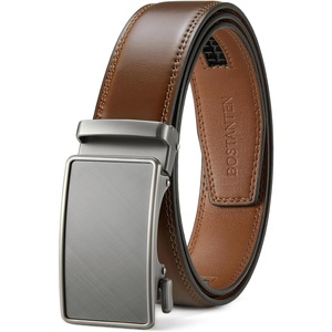 image:imageBOSTANTEN Mens Belt Leather Ratchet Belt For Men Dress and Casual with Adjustable Buckle Trim to Fit016  Vintage Brown