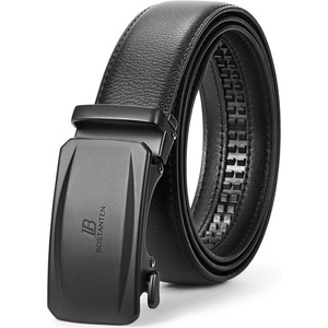 image:imageBOSTANTEN Mens Belt Leather Ratchet Belt For Men Dress and Casual with Adjustable Buckle Trim to Fit019  Bostanten  Black