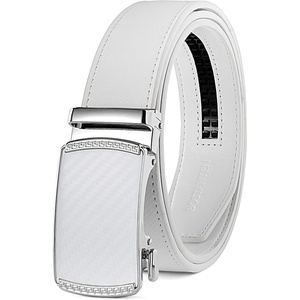image:imageBOSTANTEN Mens Belt Leather Ratchet Belt For Men Dress and Casual with Adjustable Buckle Trim to Fit020  White