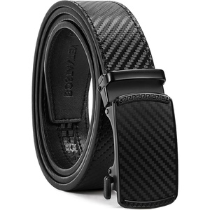 image:imageBOSTANTEN Mens Belt Ratchet Belts for Men Leather Dress Casual with Adjustable Buckle Cut for Fit002black  Straw Mat