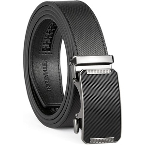 image:imageBOSTANTEN Mens Belt Ratchet Belts for Men Leather Dress Casual with Adjustable Buckle Cut for Fit007black  Twill