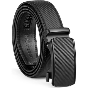 image:imageBOSTANTEN Mens Belt Ratchet Belts for Men Leather Dress Casual with Adjustable Buckle Cut for Fit008t Black  Twill