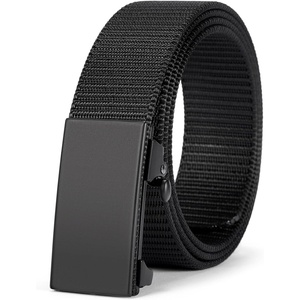 image:imageBOSTANTEN Ratchet Web Belt Men Nylon Golf Adjustable Work Mens Belt with Casual Pants001 All Black